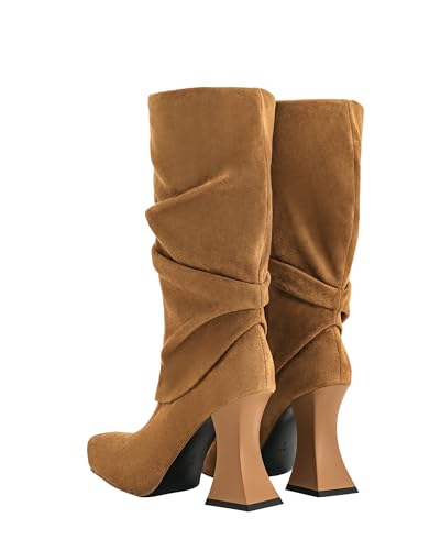 JW PEI Women's Reyna Square Toe Platform Knit Boots4