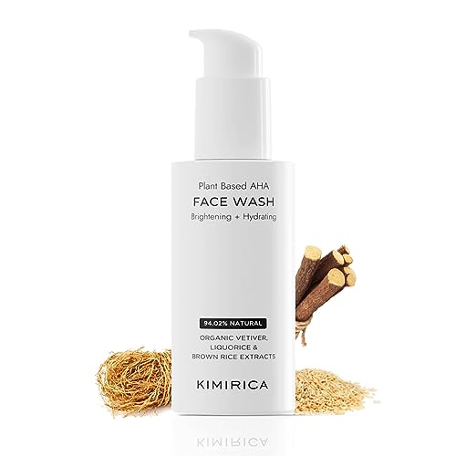 plant-based AHA brightening face wash | Non-drying cleanser for gentle exfoliation, promotes smooth, and hydrated skin | Dermatologically tested for a