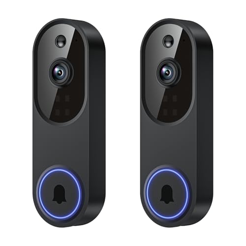 CutePanda 2Pack Wireless Wi-Fi Video Doorbell Camera with Night Vision, 2-Way Talk, 1920P AI Motion Detection and Cloud  - Detailed View