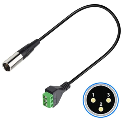 divuukyi Cable adaptador de bloque de terminales XLRs hembra macho a 3 pines para equipos de sonido y estudios