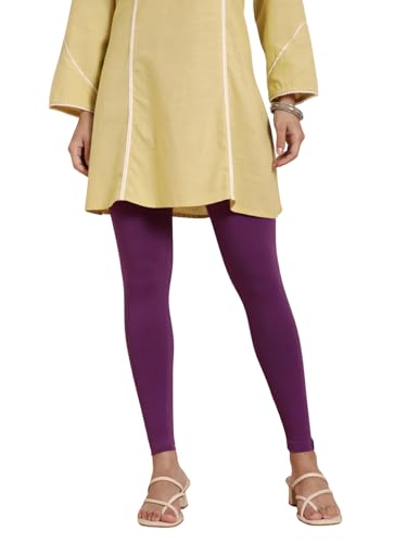 Image of TWIN BIRDS Super Stretchable Cotton Elasthane Fabric Ankle Length Leggings for Women