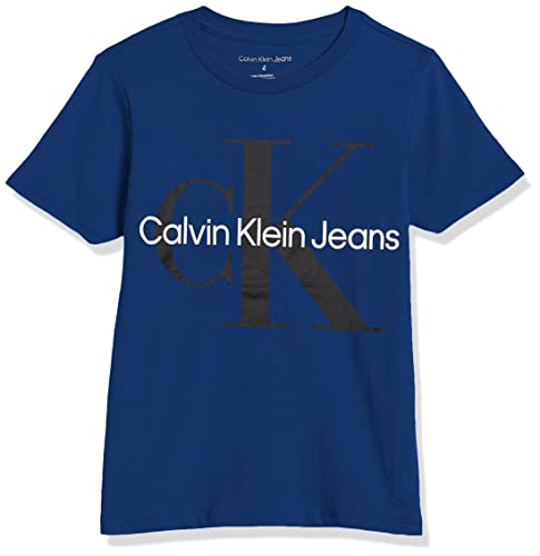 Calvin Klein Boys Short Sleeve Logo Crew Neck T-Shirt, Soft, Comfortable, Relaxed Fit