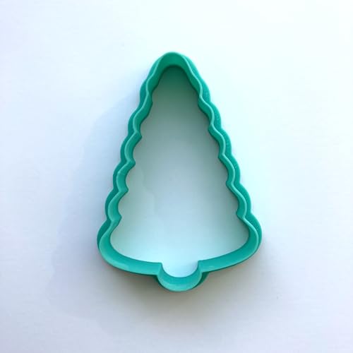 Yılbaşı Temalı Çam Ağacı Şeklinde Kurabiye Kalıbı ve Damga Seti, Şeker Hamuru ve Kil Şekillendirme için Çok Amaçlı Mutfak Aracı (6 cm)