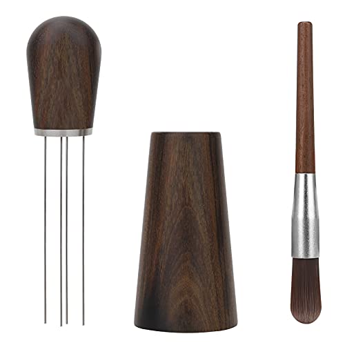 Espresso Coffee Stirrer, YMWVH Professional Coffee WDT Tool for Espresso Distribution, Natural Wood Handle Needle Type Distributor with Wood Stand, Coffee Tamper Distributor, Sandalwood
