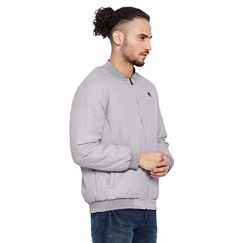Image of Cantabil Grey Winter Wear Reversible Jacket Full Sleeve for Men l Jacket for Men l Winter Wear Jacket for Men (MJKT00054-GREY)