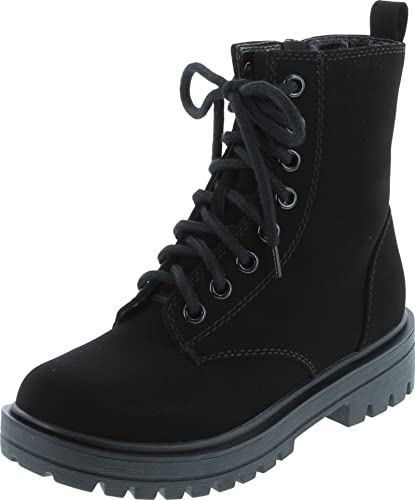 Image of Soda FIRM - Lug Sole Combat Ankle Bootie Lace up w /Side Zipper