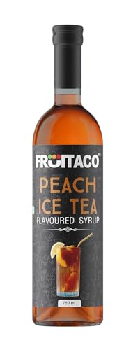 Image of Fruitaco Peach Ice Tea Syrup: Perfect Mixer for Enhancing Mocktails & Cocktails, Drinks, and Mojitos at Parties, Conveniently Bottle for All Your Mixing Needs | Non-Alcoholic | 750 Ml