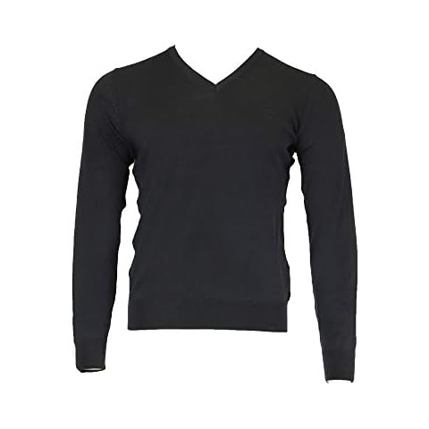 GANT Men's Fine Merino Wool V-Neck Sweater, Medium, Marine Cover
