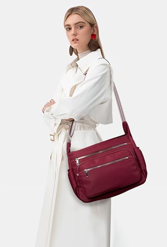 Image of Crossbody Bag for Women, Large Lightweight Nylon Shoulder Purse for Travel | Trendy Crossbody Purse with Roomy Multi-Pocket Design, Large Capacity, Waterproof for Everyday Use, Shopping, Work & Weekend
