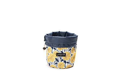 Jadyn B Cinch Top Compact Travel Makeup Bag and Cosmetic Organizer for Women (Yellow Flowers)