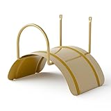 Livlig53 LIVLIG Schlauchhalter, Made in Italy Gartenschlauchhalter - aus pulverbeschichtetem Stahl geeignet bis 25 m Schlauch, Schlauchhalter Wand mit Schrauben und Dübeln, Gold