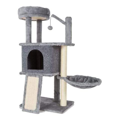 TSCOMON 36.7" Modern Cat Tree for Indoor Cats, Grey Cover