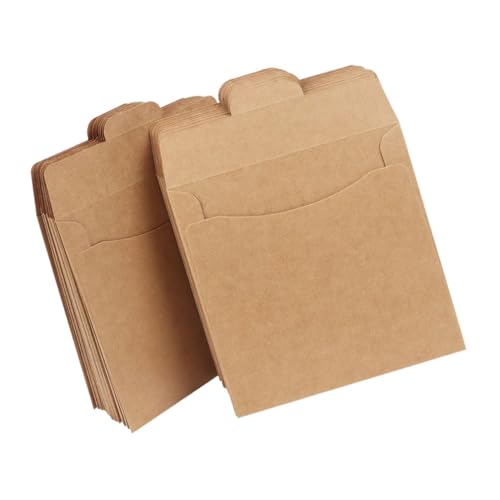 BESPORTBLE Pcs Cd Dvd Sleeves Kraft Paper Disc Bag Brown Paper Bags Envelopes Self Seal Business Envelopes Media Protection