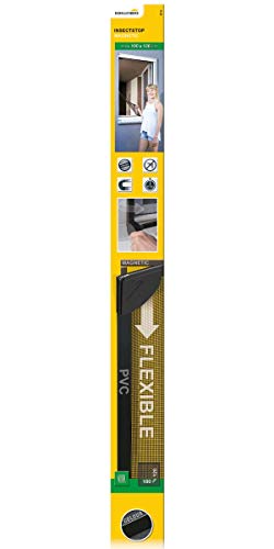 Schellenberg 50748 Mosquitera para ventana magnetica, montaje rápido sin taladrar, con perfiles de plástico muy flexibles, 100 x 120 cm, antracita