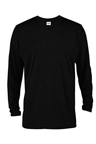 Casual Garb Men's Crew Neck Long Sleeve T Shirts for Men Jet Black Large