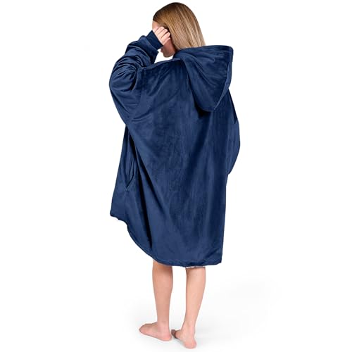 Bare Home Wearable Blanket Hoodie - Soft Plush Sherpa - Warm and Cozy - Oversized Wearable Blanket - Adult & Kid Sizes