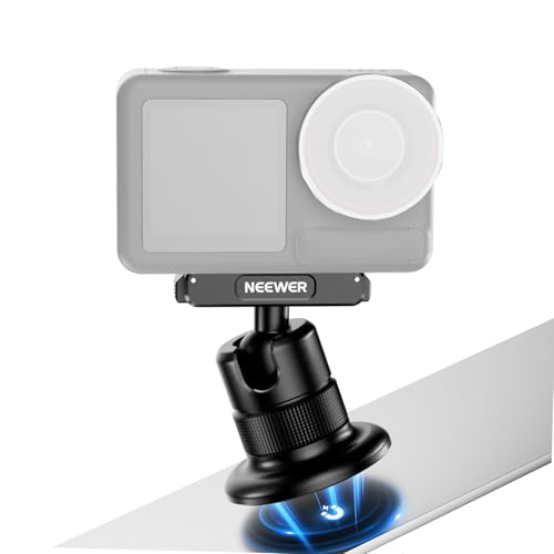 Image of NEEWER Magnetic Camera Mount Compatible with DJI Osmo 360 / Action 5 Pro / 4 /3, 360 Quick Release Ball Head Adapter Mount with 1 /4 inch Thread for POV Shots, Camera Cage, Selfie Stick, Tripod, AC013