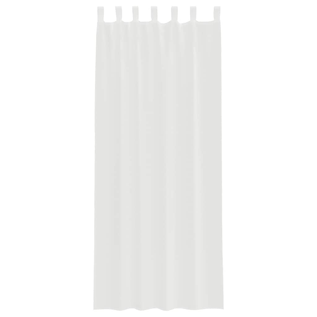 Weiße Voile Vorhänge mit Schlaufen 140x260 cm 2er Set für Wohnzimmer Schlafzimmer und Küche, transparent, Blickdicht, isolierend, Sonnenschutz, kälteschutz, langlebiges Polyester