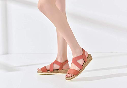 Image of VJH confort Women's Flat Sandals, Comfort Slip-on Elastic Ankle Strap Slingback Light Weight Casual Walking Sandals