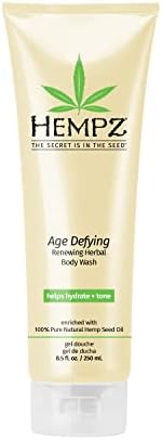 Hempz Age Defying Renewing Herbal Body Wash, 8.5 oz., with Shea Butter, Ginseng – Anti-Aging, Fragranced Shower Gel with Pure Hemp Seed Oil, Algae for Sensitive Skin – Premium Personal Care Products