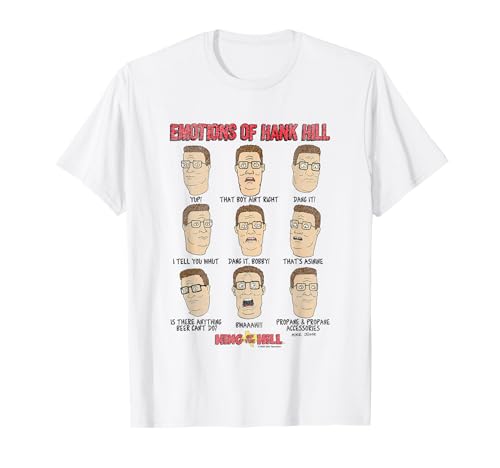 King of The Hill All Emotions of Hank Hill Big Chest Poster T-Shirt