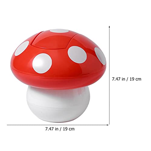 Image of Cabilock Mini Mushroom Trash can with Lid 8.26X8.26X7.48In Cute Desktop Garbage Bin for Home Office Kitchen Bathroom Tabletop Use