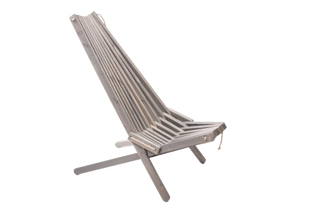 Sakart Gartenstuhl Holz 50x80x100cm Massivholz Outdoor Sitzgelegenheit witterungsbeständig für Terrasse Balkon (Grau)