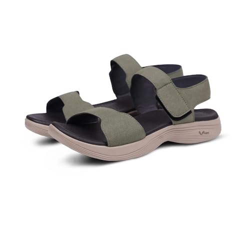 Image of HAPPENSTANCE | AdaWomen's Sandals - Stylish & Comfortable Open-Toe Flats | Casual Summer Sandals with Anti-Slip Sole