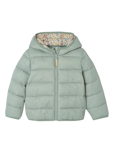 Vertbaudet Mädchen Light-Steppjacke mit Kapuze, Recycling-Polyester graugrün 134