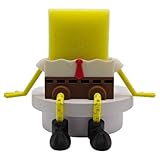 TIME&TRAVE Kitchen Cartoon Doodlebob Sponge Holder, Creative Sink Draining Sponge Holder with Extra Adhesive Suction Cup, Place Directly Or Stick On