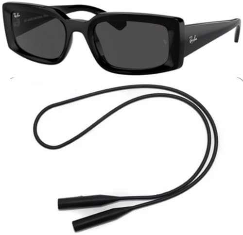 Ray-Ban RB4395 Sunglasses Bundle: RB 4395 KILIANE 667787 Black/Dark Grey Polyamide Standard and Universal Anti-slip Silicone Leash2