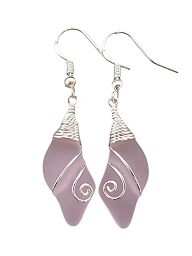 Yinahawaii Handmade Sea Glass Earrings, Hawaiian Jewelry for Women, Wire ...