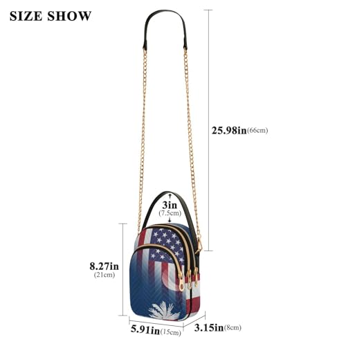Image of Patriot Flag Cell Phone Purse Crossbody Handbag Durable Shoulder Bag Sturdy Travel Pouch