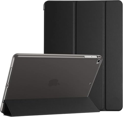 TXWLLIU Hülle für iPad 9 7 Zoll 6. Generation 2018/5. Generation 2017/iPad Air 1/2 Schlanke Durchscheinende Mattierte Rückseite Automatisches Aufwachen/Schlafen Schwarz