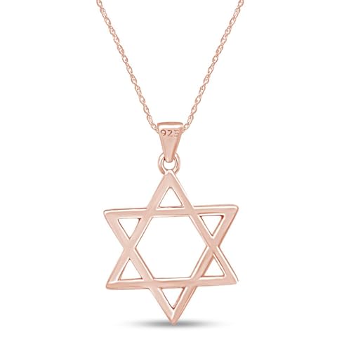 Star of David Pendant Necklace in 14k Gold Over 925 Sterling Silver – Jewish Religious Symbol Jewelry for Women, 18" Rope Chain3