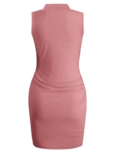 Image of AUXDIO Women Summer Bodycon Dresses Casual Tank Sleeveless Ruched Wrap 2026 Party Club Mini Dress