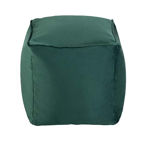 Loft 25 Pouf Poire Repose Pieds en Velours Cube | Premium Pouf de Salon D'intérieur pour la Maison Premium | Design Ergonomique pour Un Meilleur Soutien du Corps | Durable et Confortable (Forest) Cover