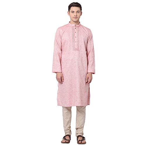 Image of TABARD Cotton Beige Full Sleeve Regular Fit Plain Kurta for Men
