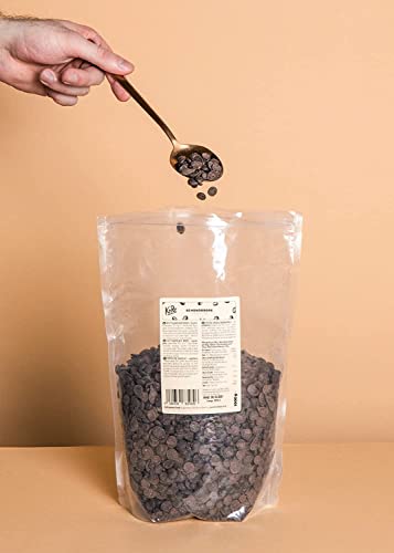 KoRo - Schokodrops mit Xylit 1 kg - Vegane Zartbitterschokolade - Ohne Zuckerzusatz - Mit Xylit gesüßt* - Zum Backen & als Topping