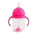 Munchkin Vaso con asas y pajita abatible Tip & Sip con Click Lock, rosa