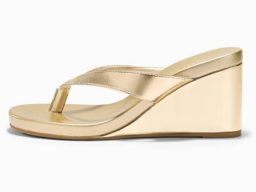 Image of Coutgo Womens Wedge Heels Sandals Platform Flip Flops Slides Slip On Summer Beach Shoes