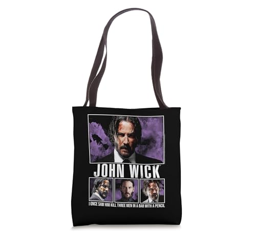 John Wick Purple Smoke Photo Collage Action Movie Tote Bag