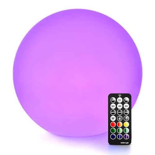 LOFTEK 12-inch LED Dimmable Light Ball: Waterproof Floating Pool Lights with Remote, 16 Colors Sphere Night Light, Cordless & Fast Chargeable, Sensory Toys for Kids, Home, Party, Pool Decor