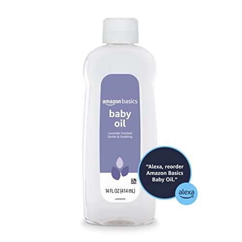Image of Amazon Basics Baby Oil, Soothing Lavender Scented, Prevents Moisture Loss, 14 Fluid Ounce, 1-Pack (Previously Solimo)