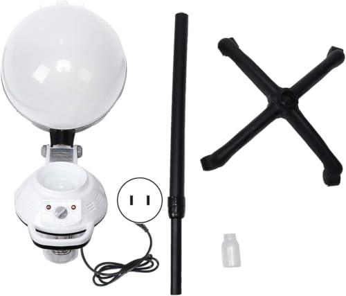 Image of SWEETPEAProfessional Hair Steamer Adjustable Hooded Hair Color Conditioning Steamer Hair Care Treatment with Rolling Stand Base and Time Control for Home Salon Beauty SPA Use BLACK & WHITE-NW-HS