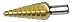 Cle-Line 1874-TN Multi Stepped Drill, High Speed Steel, TiN Finish, Reduced Shank, 118? Split Point, 3/16" to 7/8" x 1/16" (Pack of 1)