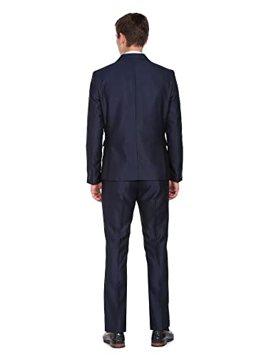 Image of Arrow Men Dark Blue Reversible Waistcoat Tailored Fit Three Piece Suit