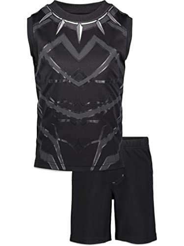 Image of Marvel Avengers Black Panther Toddler Boys Sleeveless Athletic Tank Top and Shorts Set 2T