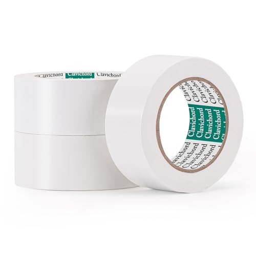 Image of CLAVICHORD White Duct Tape Heavy Duty - 3 Rolls Total 105 YDS Waterproof No Residue Tear by Hand Strong Adhesive White Duct Tape for All Purpose Home Repairs,Industrial Professional Use