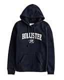 Hollister California Damen-Sweatshirt, bestickt, mit Logo-Applikation, Marineblau, Weiß, Größe S, navy, 36